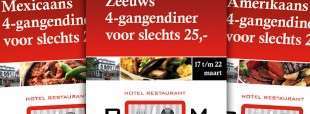 Promotie via billboards voor culinaire arrangementen Hotel-Restaurant BOM